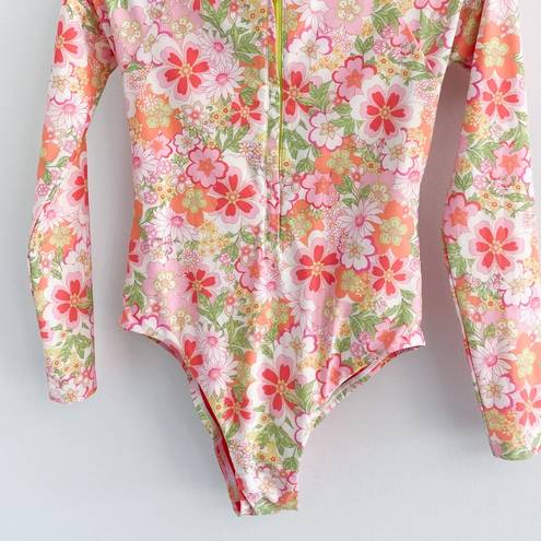 JOLYN Paloma Floral Long Sleeve Surf One Piece Swimsuit