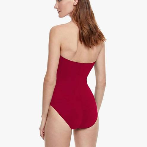 Gottex New!  Splendid Bandeau One Piece Swimsuit - Strapless Red