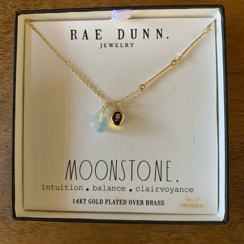 Rae Dunn NEW  Gold Moonstone Necklace