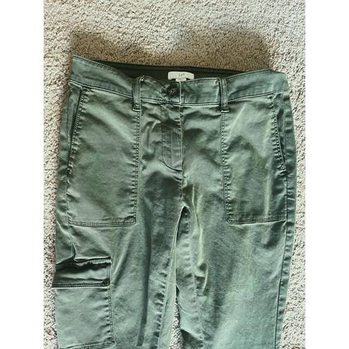 J.Jill  Cargo Slim-leg Pant Mid Rise Olive Green Stretch Size 2 Petite