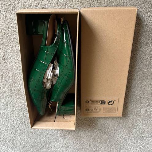 Green Slingback Heels Size 7