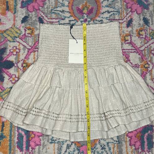 Spell & The Gypsy Collective  Lola Ruched Metallic Mini Skirt Biscuit NWT Size XS