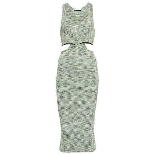 JONATHAN SIMKHAI   Colleen  Dye Cutout Tank Dress In Basil Space Dye XS