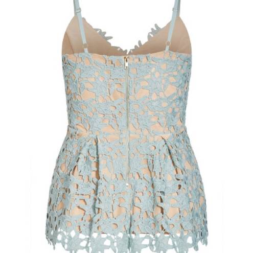 City Chic  So Fancy Sea foam Floral Lace V Neck Spaghetti Strap Peplum Top