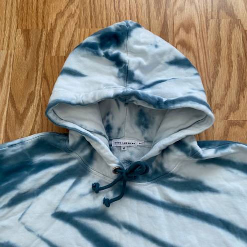 Good American BOYFRIEND TIE DYE HOODIE IN ORION BLUE - SZ 3XL