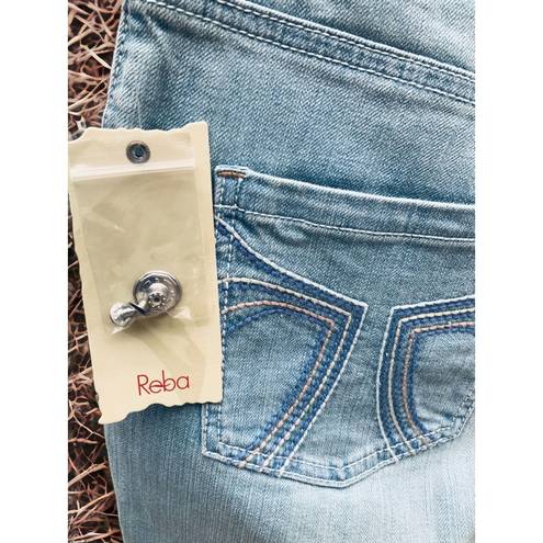 Bermuda REBA LADIES EMBROIDERED LIGHT BLUE DENIM 5 POCKET JEAN  SHORTS NEW 8