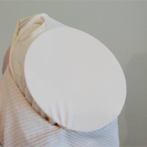 Klassy Network  Crew Neck Long Sleeve Ribbed Maxi Dress Cream White Size Medium