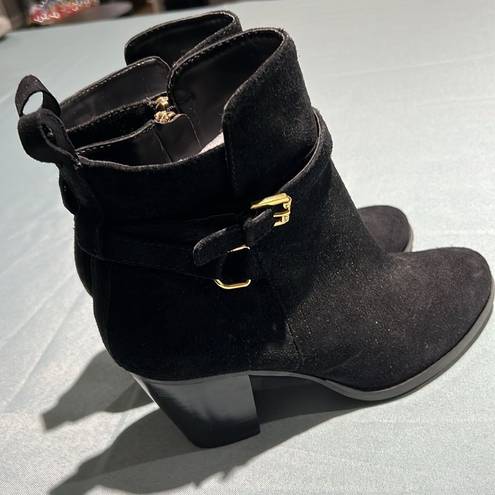 Polo  RALPH LAUREN BLACK Suede ankle boots Size 8.5 B34