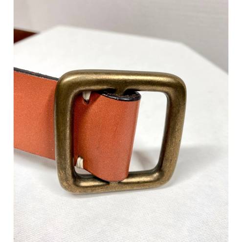 Gap  Leather Belt Fold Over Pin Design No Prong Brass Buckle Caramel Color Size M