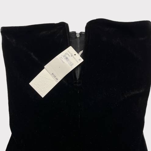 Good American Women's Strapless Velvet Jumpsuit Wide-Leg Black Size Small (1)