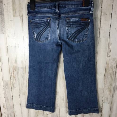 7 For All Mankind 7FAM Crop Dojos Denim Blue Jeans Capri Pants 6 Dojo Flare Cropped