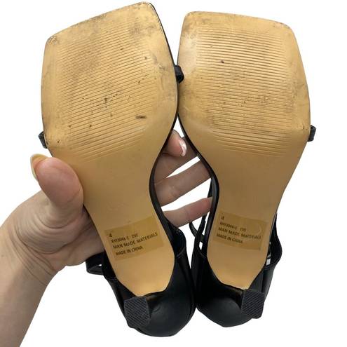 EGO  Eve Square Toe Strappy Heeled Sandals Heels Black, size US 6 (UK 4)