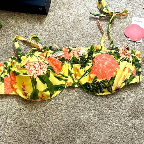 Agua Bendita  yellow and pink hydrangeas push up swim bikini 24