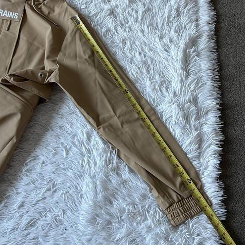 Rains Women’s Waterproof String Parka in Sand size XL