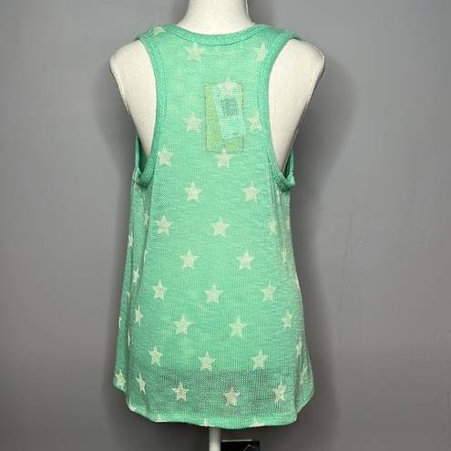 Vintage Havana LARGE MINT GREEN RACER BACK KNIT TANK TOP WITH STARS New