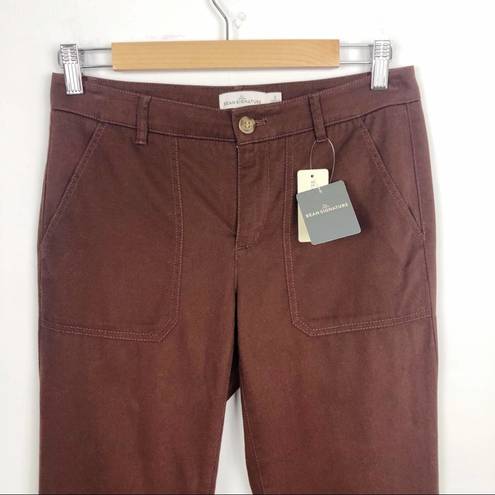 L.L.Bean New  Cargo hiking Crop Pants Maroon Size 2