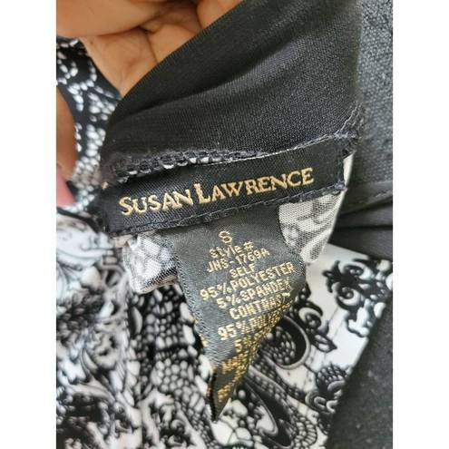 Susan Lawrence  Black/White Polyester Maxi Dress