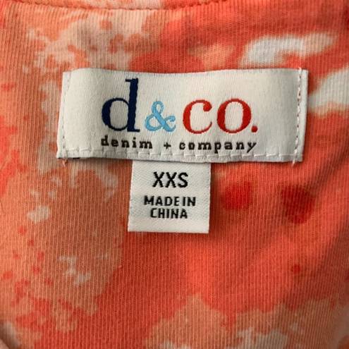 Krass&co Denim  Sleeveless Maxi Dress XXS Orange Floral V Neck Waist Tie Stretch