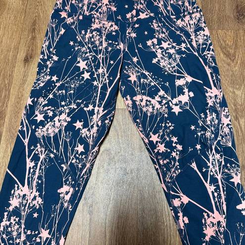 Sweaty Betty  The Power Legging Yoga Pants XS Green Pink Star Floral Side Pocket