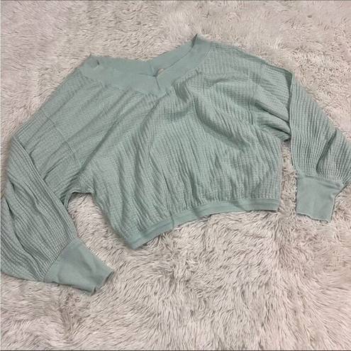 We The Free  mint green crop waffle knit Xs