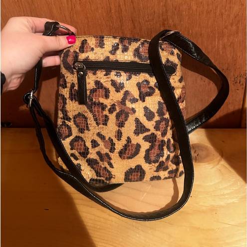 Bueno Animal print small crossbody purse with tassels