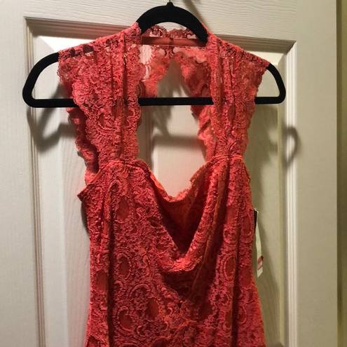 Nicole Miller  lace dress Coral Size Small