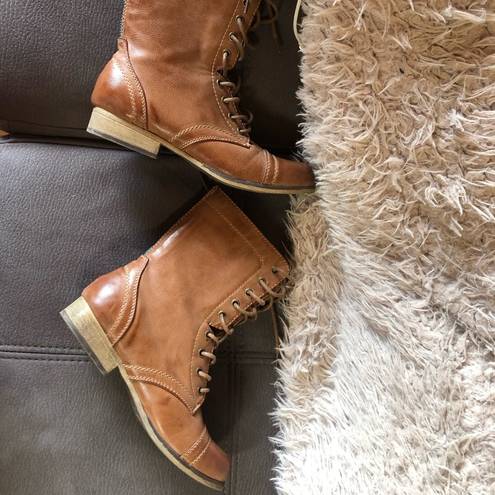 Charlotte Russe Brown Booties with Laces Size 7