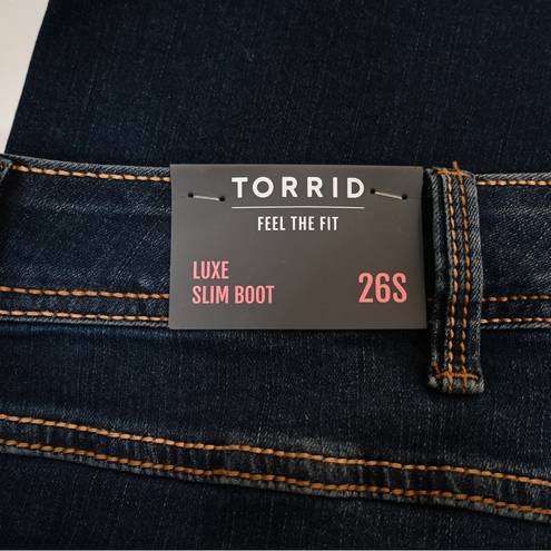 Torrid  Womens 26 Short Plus Luxe Slim Boot Jeans NEW