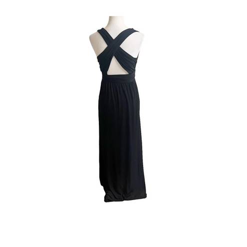 White House | Black Market  Black Cocktail Party Maxi Dress Size 4 Cross Back