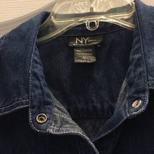 NY Jeans  short sleeved denim jacket large