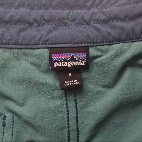 Patagonia  Green Blue Colorblock Meridian Board Swim Shorts Women's Size 8