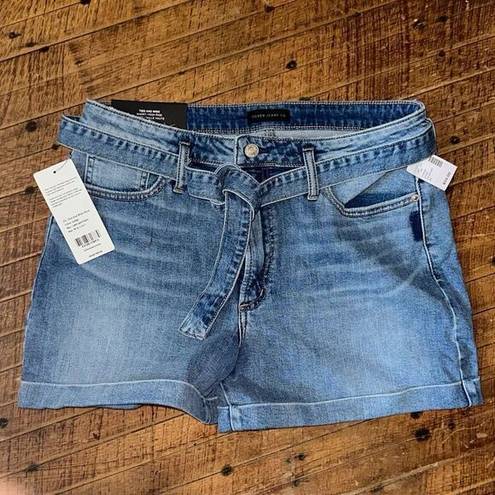 Silver Jeans Silver short high rise tied and wide 31 denim mom shorts