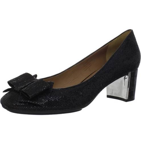 Isaac Mizrahi  Black Glitter Vivian Bow Pumps Size 6.5