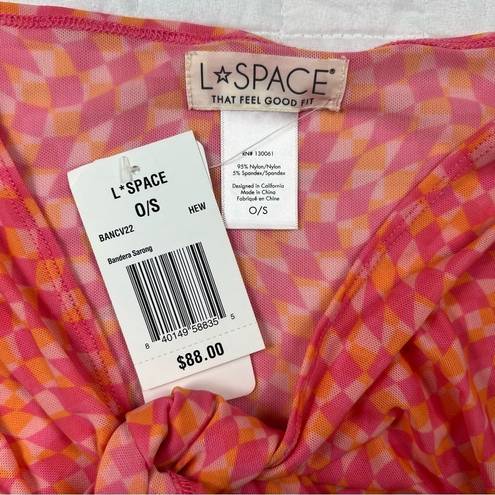 l*space L* Bandera Top & Sarong Bikini Coverup Set Heatwave Pink Orange Size Small