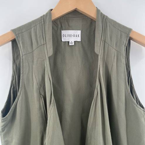 Olive & Oak  x Evereve Vest Size Small Army Green Military Olive Casual Zipper