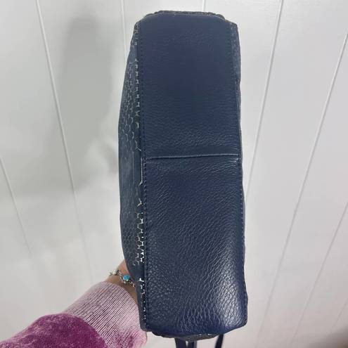 Aimee Kestenberg  Handled Crossbody Bag Navy and Silver Snake Print