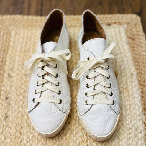 Russell  & Bromley Sugar Rush Plimsole White Leather Espadrille Sneakers Size 8