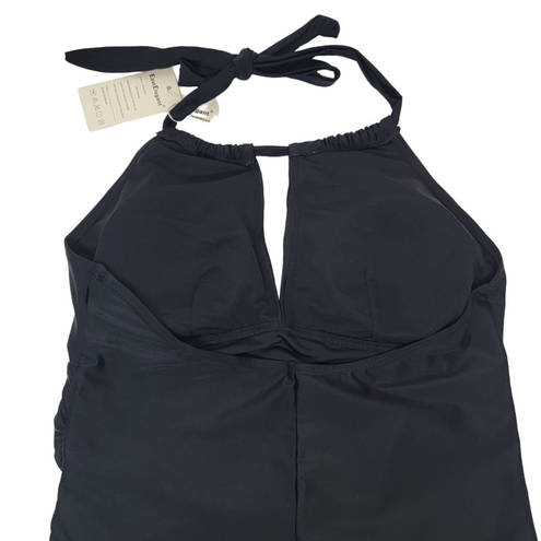 One Piece East Elegant Black Maternity Swimsuit  Keyhole Halter Medium NWT