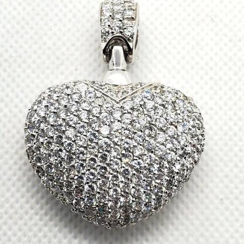 Silver Rhinestone Heart Pendant