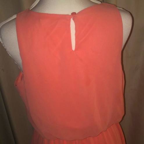 Lush Clothing Lush coral sheer lined dress size med