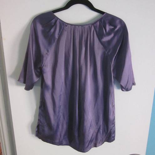 W By Worth Silk Worth Top Womans Purple Silk Blouse LP