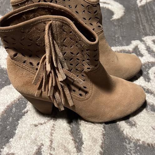 Jessica Simpson  ankle suede fringe booties. New