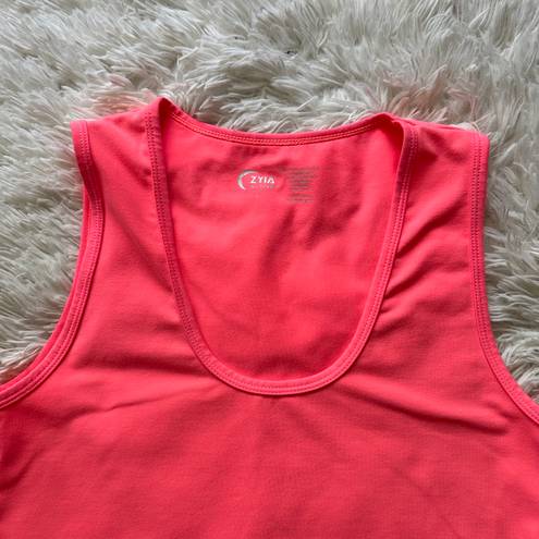 Zyia Active Stronger Cropped Scoop Neck Tank Coral Size L