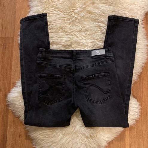 Ring Of Fire  Black Distressed Skinny Denim Jeans Sustainable EUC Sz 27