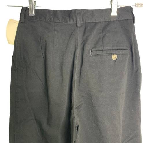 L.L.Bean Vintage  Pleated Front Pants 6P Black Pockets Button Zip Deadstock