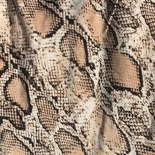 Lucy Paris Gold and Tan  Sexy Snakeskin Print Midi Skirt