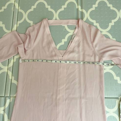 Rebecca Minkoff  Coma Dress Small Pale Pink Cut Out Long Sleeve Shift