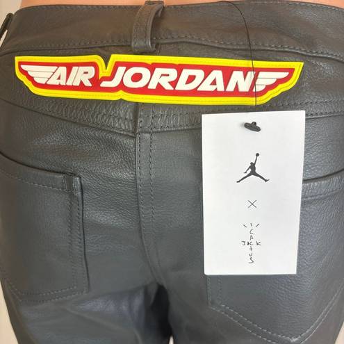 Nike Jordan  x Travis Scott Cactus Jack NWT 100% Leather Pants Bootcut Pants Sz 2