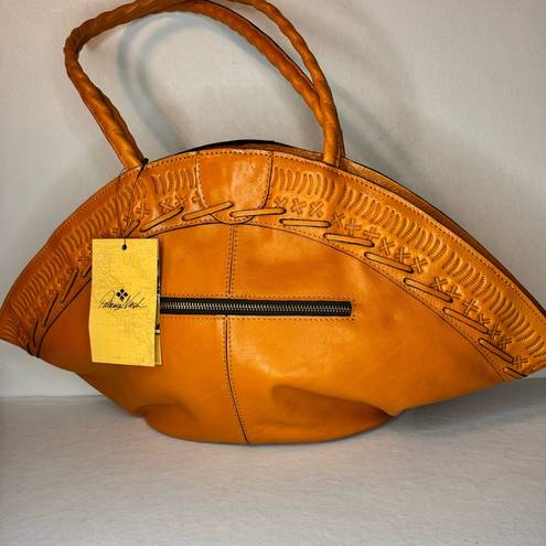 Patricia Nash Perforated Leather Trope Dome Tote Sun Yellow casual classic chic