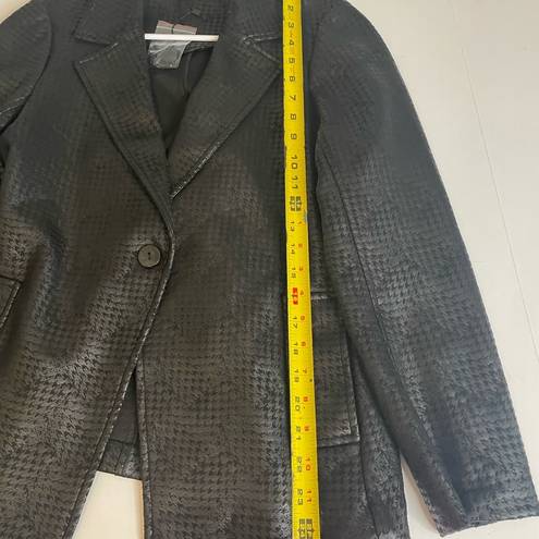 Houndstooth NWT APNY Vegan Leather Blazer  Black Size M